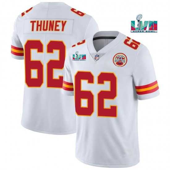 Men & Women & Youth Kansas City Chiefs #62 Joe Thuney White Super Bowl LVII Patch Vapor Untouchable Limited Stitched Jersey->kansas city chiefs->NFL Jersey